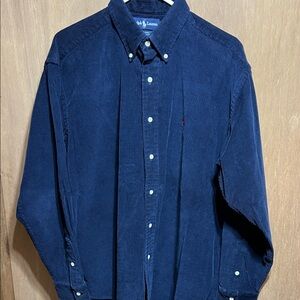 Ralph Lauren Men's Navy Blue Corduroy Shirt
